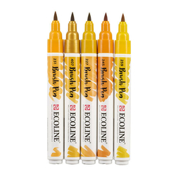 Royal Talens ECOLINE brush pen - akvarelové fixy, sada 5 ks - zemité odtiene