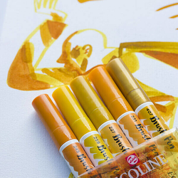Royal Talens ECOLINE brush pen - akvarelové fixy, sada 5 ks - zemité odtiene