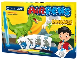 Centropen Blo Pens Dinosaur Fúkacie fixy sada 5 farieb so šablónami a papierom