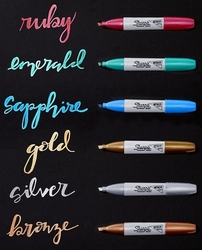 Sharpie Metallic Colours Popisovač permanentný, sada 3 ks - farebné metalické odtiene