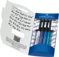 Faber-Castell Kaligrafický set umeleckých pier, odtiene modrej