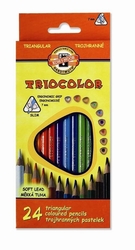 Koh-i-noor Triocolor pastelky, sada 24 ks