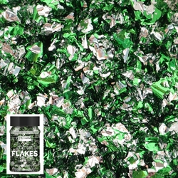 Pentart Colored Flakes Vločky farebné metalické, 100 ml - odtieň zeleno - strieborný
