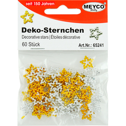 Meyco Dekoračné hviezdičky, sada 60 ks - zlaté a strieborné