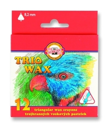 Koh-i-noor Trio Wax, trojhranné voskové pastelky, sada 12 ks