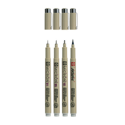 Sakura Pigma Micron Black liner, sada 4 ks - Light Cool Gray