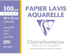 Clairefontaine Lavis Aquarelle Skicár 24 x 32 cm, 300 g/m², 6 listov