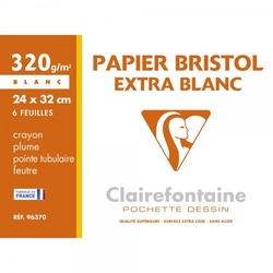 Clairefontaine Bristol Papier hárky 24 x 32 cm, 320 g/m², 6 listov
