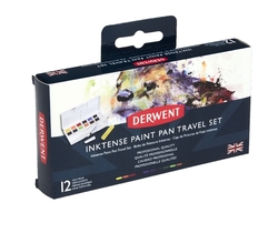 Derwent Inktense Paint Pan akvarelové farby, sada 12 ks - paleta 01