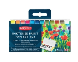 Derwent Inktense Paint Pan akvarelové farby - sada 12 ks paleta 02