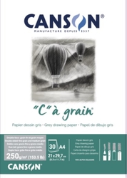 Canson „C“ à grain Skicár 250 g/m², 30 listov - šedý