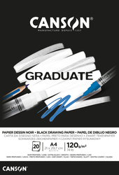 Canson Graduate Drawing Black Skicár 120 g/m², 20 listov - čierny