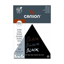Canson Skicák A4, 240 g/m², 20 listov, čierny