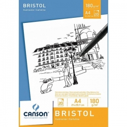 Canson Bristol Skicar, A4, 180 g/m², 20 listov