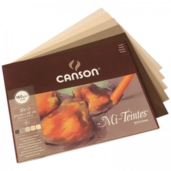 Canson Mi-Teintes Skicár 24 x 32 cm, 160 g/m², 5 x 6 listov, zemité odtiene