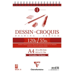 Clairefontaine Dessin-Croquis Skicár A4, 120 g/m², 50 listov