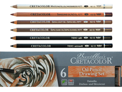 Cretacolor Oil Pencils, olejové ceruzky, sada 6 ks