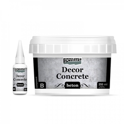 Pentart Decot beton, Betónový prášok dvojzložkový, 250 ml + 20 ml - ľahký