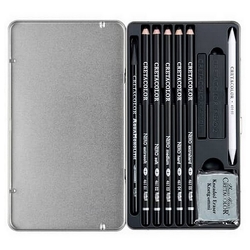 Cretacolor Deep Black Drawing Sada uhlíkov na kreslenie, 10 ks