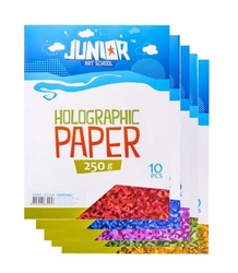 Dekoračný papier holografický A4, 250g/m², sada 10 ks