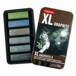 Derwent XL Graphite, Grafitové bloky XL farebné, sada 6 ks