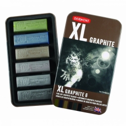 Derwent XL Graphite, sada uhlíkových blokov, 6 ks