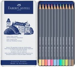 Faber-Castell Goldfaber Aqua - akvarelové pastelky, sada 12 ks - pastelové odtiene