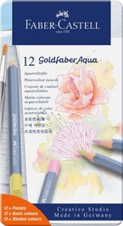 Faber-Castell Goldfaber Aqua - akvarelové pastelky, sada 12 ks - pastelové odtiene