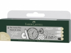 Faber-Castell Pitt Artist Pen black & white, sada 4 ks