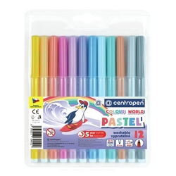 Centropen Colour World Pastel Fixy, sada 12 ks - pastelové odtiene - kopie