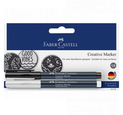 Faber-Castell Kreatívny popisovač, sada 2 ks (biely a čierny)