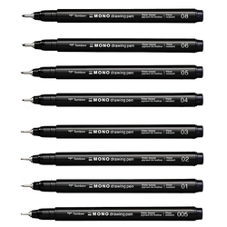 Tombow MONO Drawing Pen Liner, čierny, 1 ks