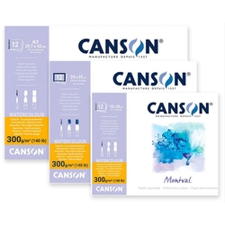 Canson  MONTVAL Aquarelle Skicár, 300 g/m², 12 listov, lepený