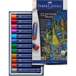 Faber-Castell Creative Studio Olejový pastel, sada 12 ks - metalické farby