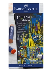Faber-Castell Creative Studio Olejový pastel, sada 12 ks - metalické farby