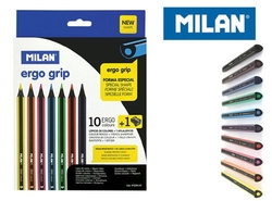 Milan Ergo Grip Ergonomické pastelky, sada 10 ks