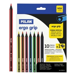 Milan Ergo Grip Ergonomické pastelky, sada 10 ks