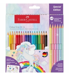 Faber-Castell Colour Grip Unicorn Pastelky trojhranné, sada 18 + 6 ks