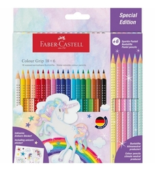 Faber-Castell Colour Grip Unicorn Pastelky trojhranné, sada 18 + 6 ks