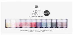 Rico Design ART Pastel - akrylové farby pastelové, sada 12x12 ml, 