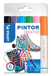 PILOT Pintor F dekoračný popisovač, sada 6 ks - módne farby
