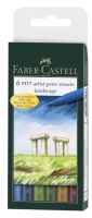 Faber-Castell PITT Landscape umelecké perá, sada 6 ks - kopie