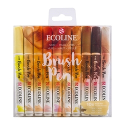 Royal Talens ECOLINE brush pen - akvarelové fixa, sada 10 ks - pleťové odtiene
