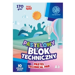 ASTRAPAP Skicár s farebnými papiermi, 170g/m², 10 listov - pastelové odtiene