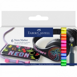 Faber-Castell Neon Marker popisovače, sada 6 ks - neónové farby