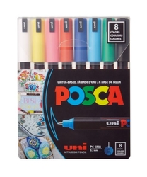 UNI Posca PC-1MR Popisovač, sada 8 ks - základné odtiene