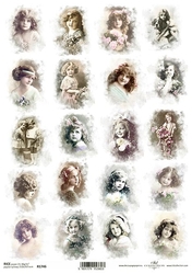ITD Ryžový papier na decoupage A4 - Dievčatá retro / 1746