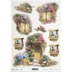 ITD Ryžový papier na decoupage A4 - Dvere a okná / 460