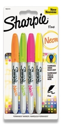 Sharpie Neon Popisovač permanentný, sada 4 ks - neónové odtiene