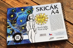 Skicár Sluneční kolekce A4, 30 listov, 250 g/m2, čierny papier